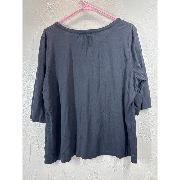 Jones New York Sport Woman Womens Black Plus Size 1/2 Half Sleeve‎ Top Size 2X - Picture 2 of 4